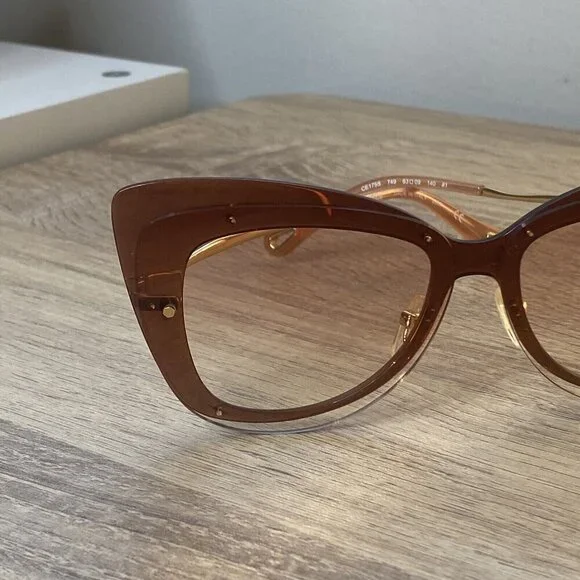 CHLOE Boho Butterfly CE175S 749 Peach Brown Pink Gradient 63mm Sunglasses (#675) - Picture 11 of 15